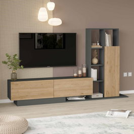 Hanah Home For1-Sa Soporte para TV Natural y Antracita